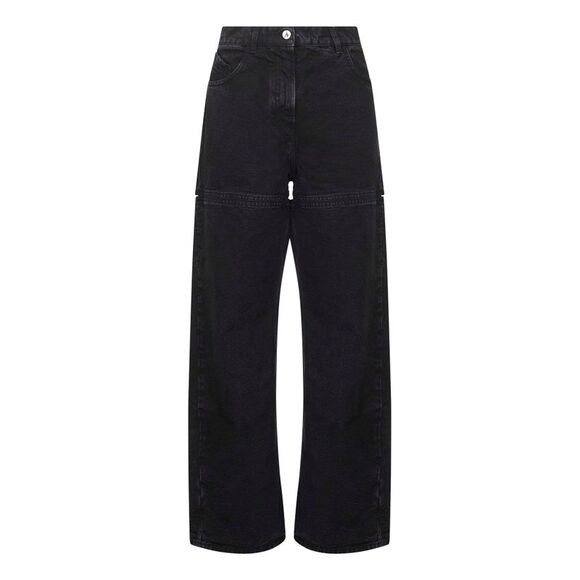 The Attico Women Black Washed Denim Cut-Out Jeans